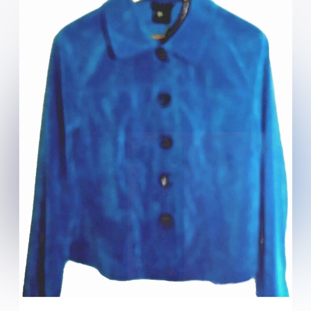 Vintage R.O.T. Corduroy Jacket Petite Large Teal Blue Button Down 1990’s